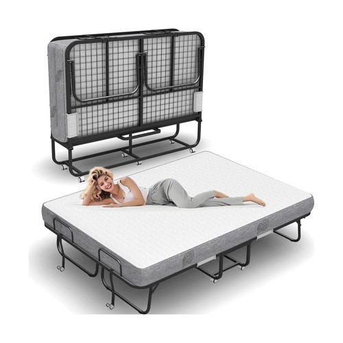 Folding bed with - with, mattress